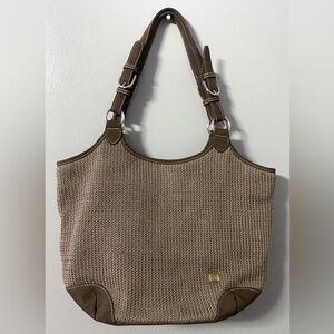 The Sak Handbag Shoulder Bag Crochet, Brown, GUC